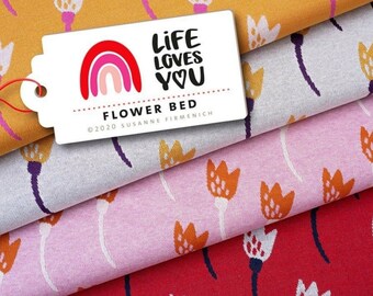 Life Loves You FLOWER BED Jacquard Hamburger Liebe ALBSTOFFE (alle Farben zur Auswahl)