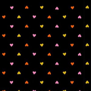 Ruby Star Society Trinketry Black Baumwollstoff 100% Baumwolle 112 cm breit Retro Design mit Herzen von Melody Miller