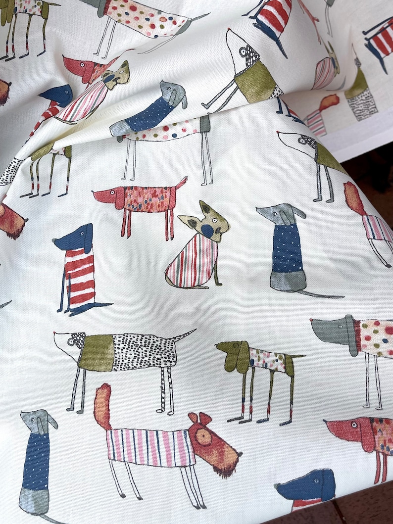 Decorative fabric Toto dogs COTTON or WAX FABRIC to choose from image 8