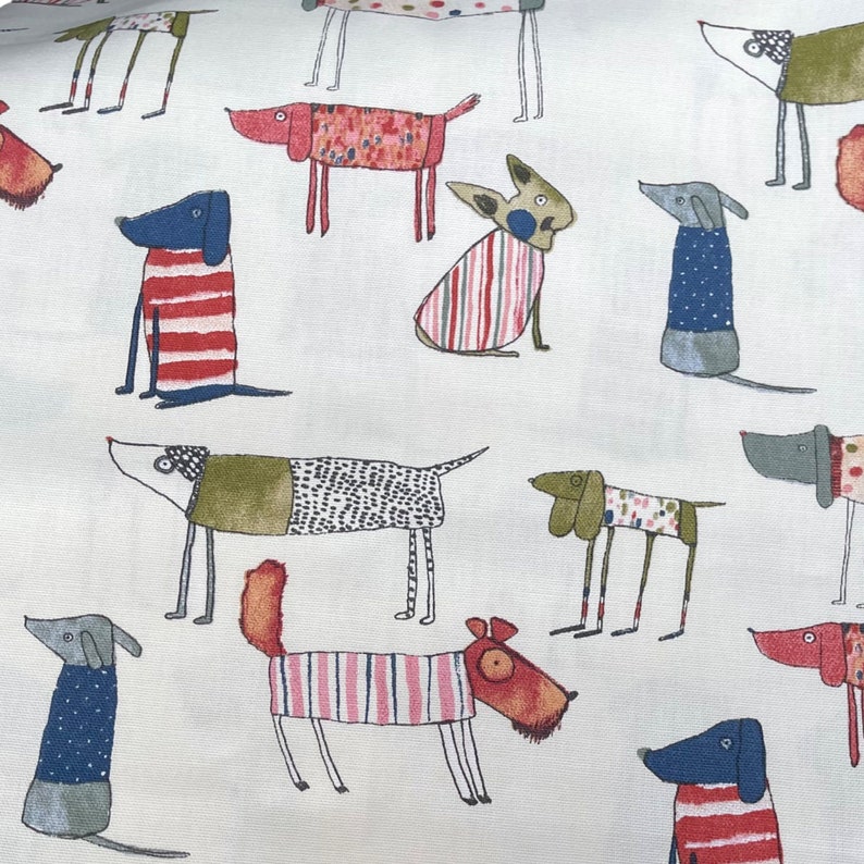 Decorative fabric Toto dogs COTTON or WAX FABRIC to choose from image 1