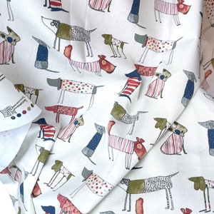 Decorative fabric Toto dogs COTTON or WAX FABRIC to choose from image 2