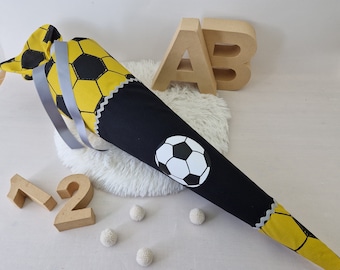 Football school cone yellow black with desired name