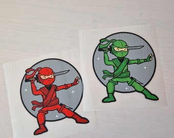 Ninja iron-on applique red and green
