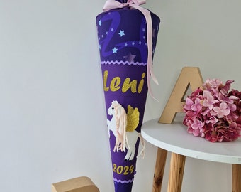 Pegasus Emily school cone purple unicorn candy cone