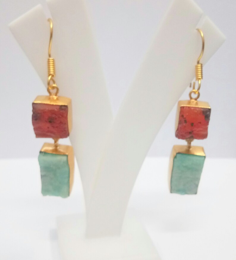Designer Earring Wedding Gift 18K Gold Plated Handmade Earring Carnelian Earrings Amozonite Earring Fashion Earrings