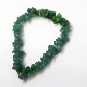 Green Aventurine Chip Bracelet | Natural Crystal Stretch Bracelet | Heart Chakra Stone | Luck & Abundance | Handmade Gift India
