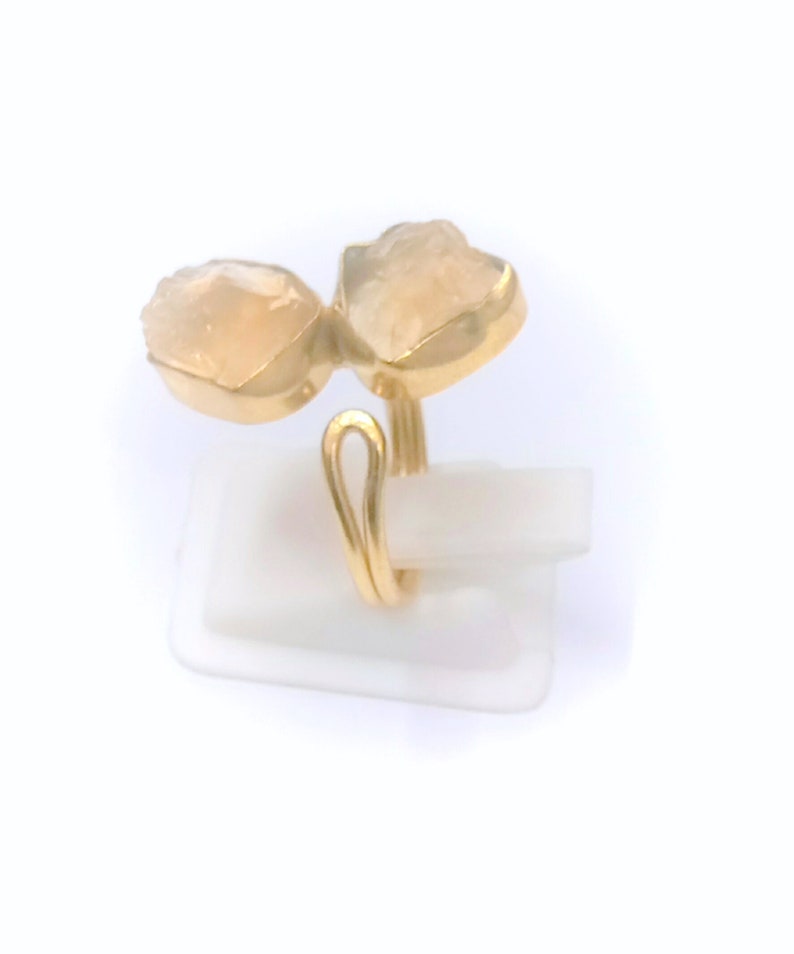 Handmade Ring Gold Plated Ring Citrine Ring Raw Stone Ring Unique Ring Women Ring Fashion Ring Birthday Gift Wedding Gift