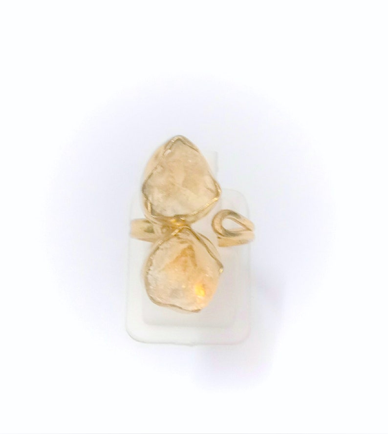 Handmade Ring Gold Plated Ring Citrine Ring Raw Stone Ring Unique Ring Women Ring Fashion Ring Birthday Gift Wedding Gift