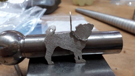 Mops Hund Anhänger Sterling Silber 925 - Süßer Hunde Schmuck