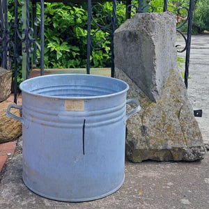 antique zinc pot*antique zinc vessel beautiful as a plant pot*flower pot planter for antique garden & farmhouse decoration
