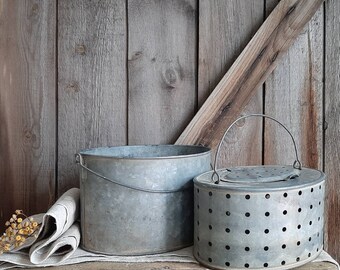 Seau Vintage Goujonnière Française Goujonnière Creel Seau À Méné Appât