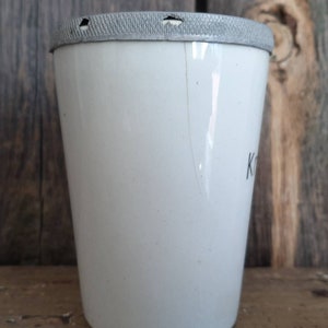 RARE antique KNORROX STORAGE VESSEL for stirring beef broth made of porcelain / iron stone image 6