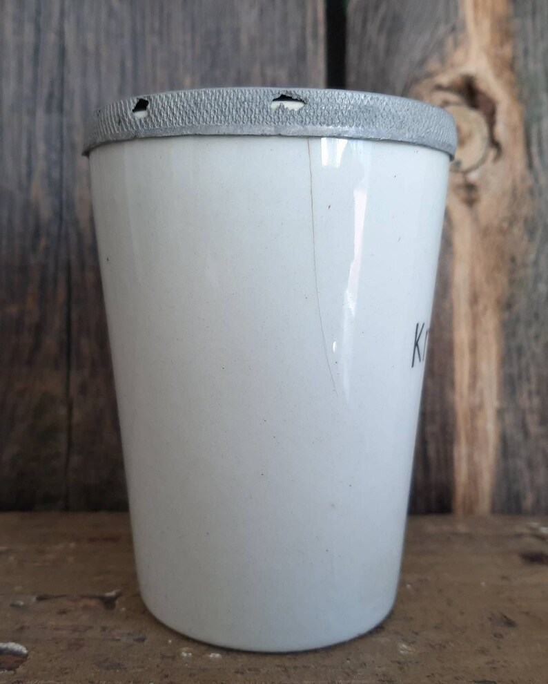 RARE antique KNORROX STORAGE VESSEL for stirring beef broth made of porcelain / iron stone image 6