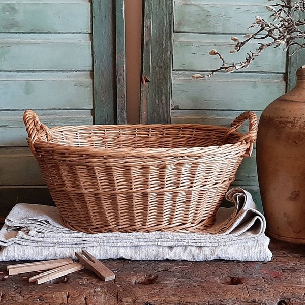 RARE! ancien et petit panier à linge pour enfants * panier en osier * panier en osier * panier à linge pour enfants * panier en osier fait à la main