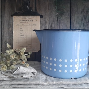 RARE! antique MILK JUG*enameled milk pot*cream jug*enamel kitchen jug*farmer&#39;s jug