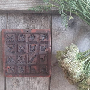 RARE! Antique primitive wax mold for SPRINGELE*antique speculatius mold*Springerle*baking mold