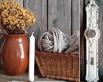RARE! 1 antique door fitting around 1860/70 as a rustically beautiful candle holder... antique farmhouse & kitchen decoration*brocante