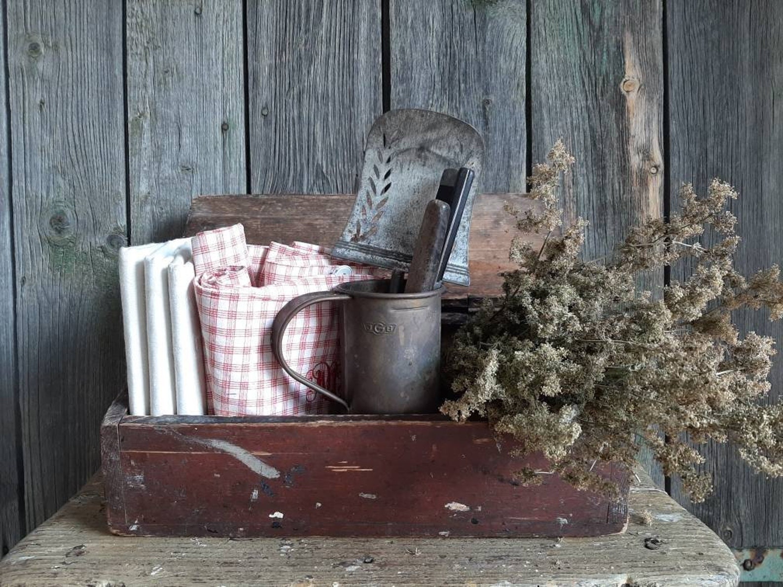 Rar Antique Cleaning Boxwooden Box.. Primitive Wooden Spoon Etsy