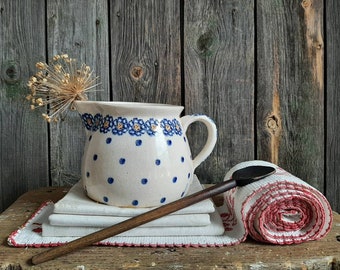 rare! antique milk jug*milk pot*schmandkrug*antique stoneware jug*antique primitive jug*antique kitchen jug*antique farmer&#39;s jug*stone jug