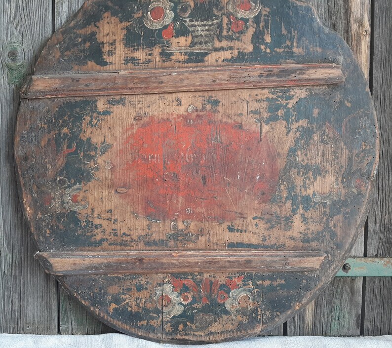 SÄLLSYNT! Antik primitiv bakbräda från 1891 * bondbräda * köksbräda * skärbräda * ostbräda * korvbräda * örtbräda bild 4