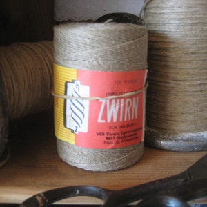 RARE! 1 roll of antique pure linen yarn*linen knitting*shoemaker&#39;s thread*leather sewing thread