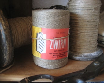 RARE! 1 roll of antique pure linen yarn*linen knitting*shoemaker&#39;s thread*leather sewing thread