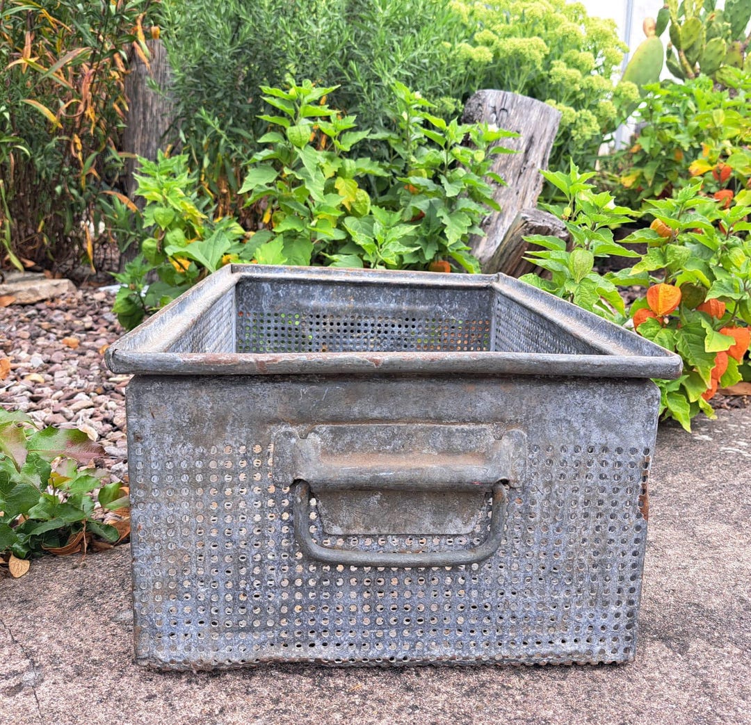 Rustic Metal Container RARE! Antique & Rustic Primitive Metal Box*workshop Box as Storage Box ...