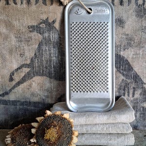 old grater*kitchen grater*primitive hand grater made of aluminum...antique kitchen utensil