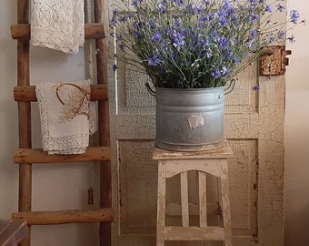 RARE! antique FLOWER TABLE*FLOWER STOOL*Flower bench*Flower stand*Wooden flower table*Wooden flower stool*Plant stand ... shabby white