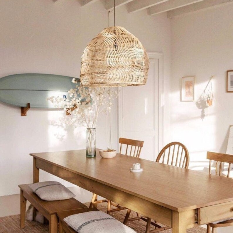 ANKA Natural Rattan Pendant Light FREE Shipping Worldwide image 3