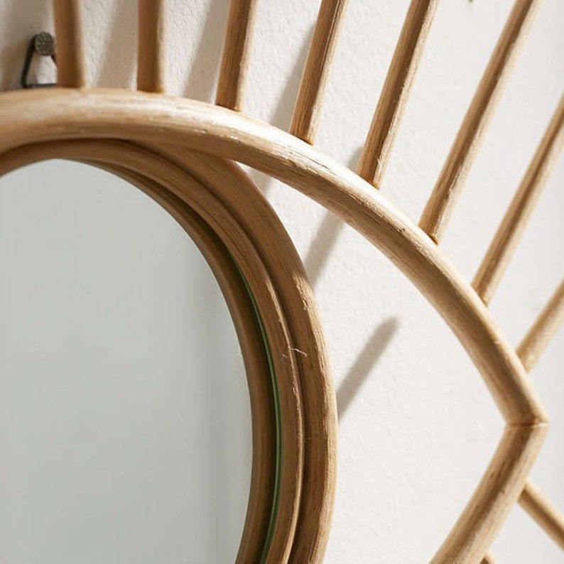 Natural Rattan Eye Mirror Wall Hanging FREE Shipping Etsy