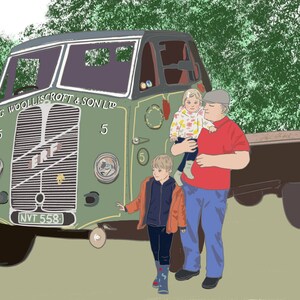 Custom vehicle drawing, house portrait, Personalized gift, Custom illustration, Personalized portrait, personalized gift, family portrait,