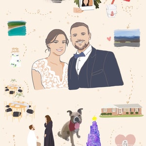 Cadeau de Noël personnalisé unique, cadeau de couple personnalisé, illustration de voyage en couple, illustration personnalisée, cadeau pour mari, cadeau pour conjoint
