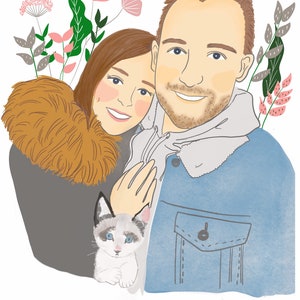 Personalized gift, custom portrait,  Custom illustration, Personalized portrait, personalized gift, family portrait, gift for him her, baby