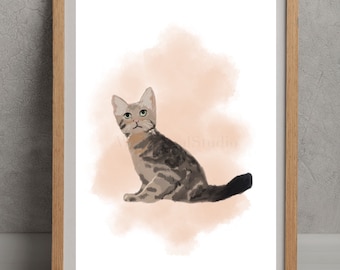 Pet portrait, watercolour pet portrait, pet painting from photo, personalized pet drawing, pet grief portrait, gift for pet, pet drawing