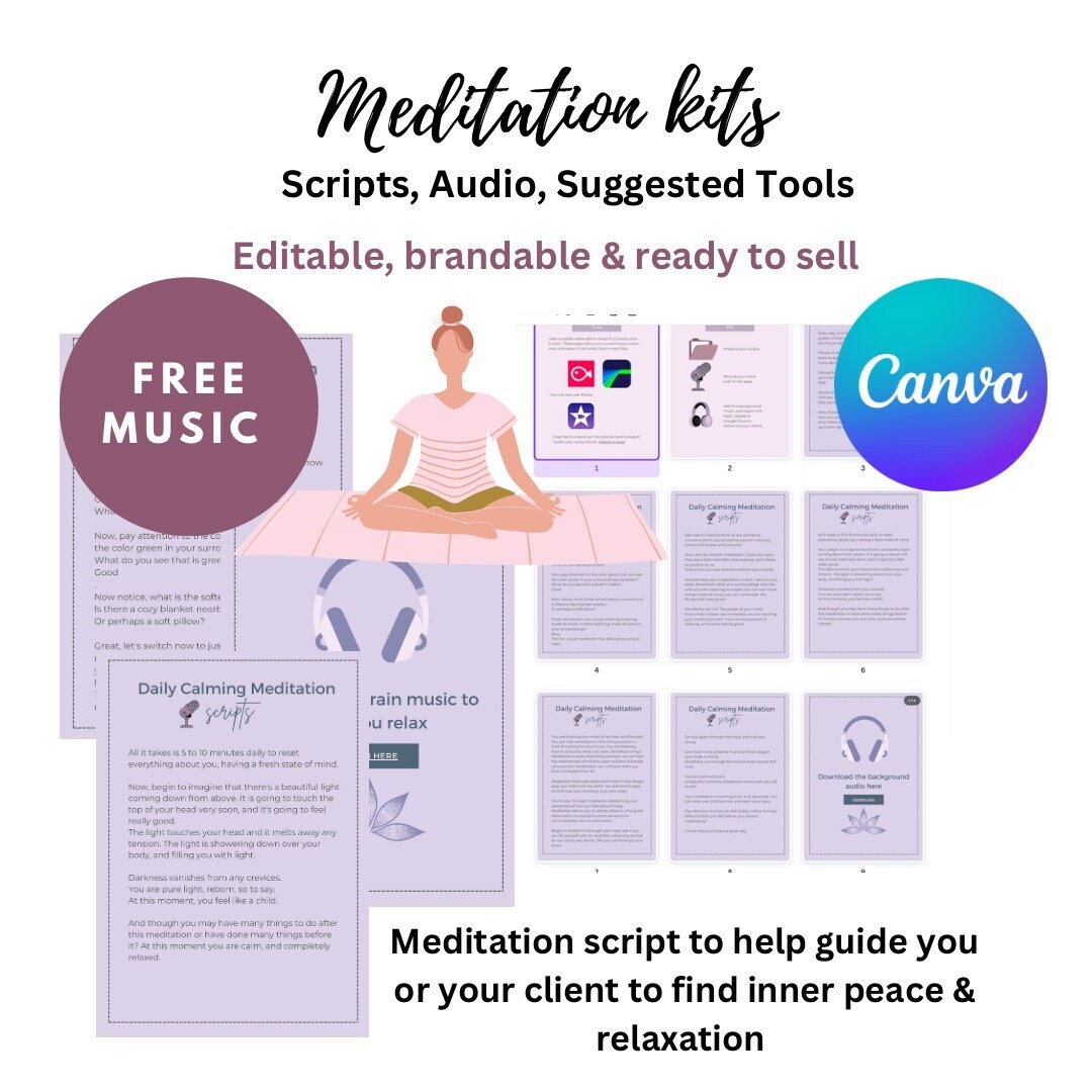 Meditation Script, Meditation Guide, Wellbeing Journal, Selfcare Guide ...