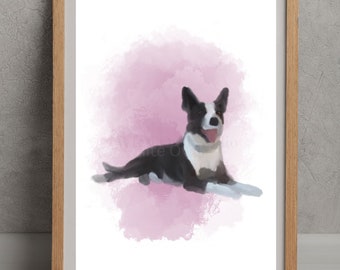 Custom Pet portrait, watercolour pet portrait, pet painting from photo, personalized pet drawing, pet grief portrait, gift for pet