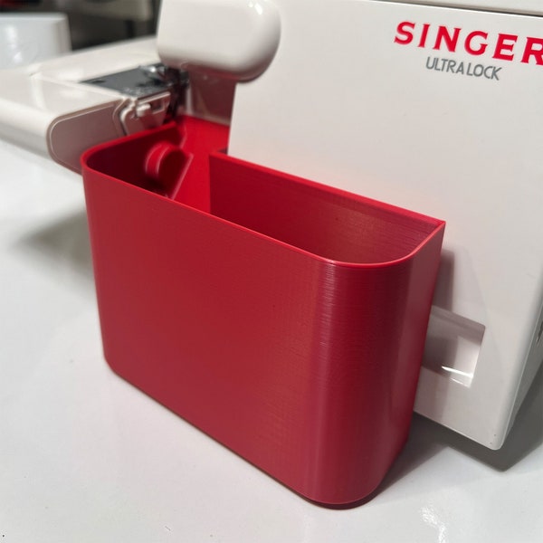 Singer container / Waste Container for Overlock Singer / Red / individual / special touch / colorful / Let's Write Your Name on It