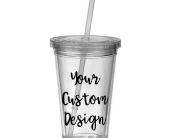 personalized cups with straws