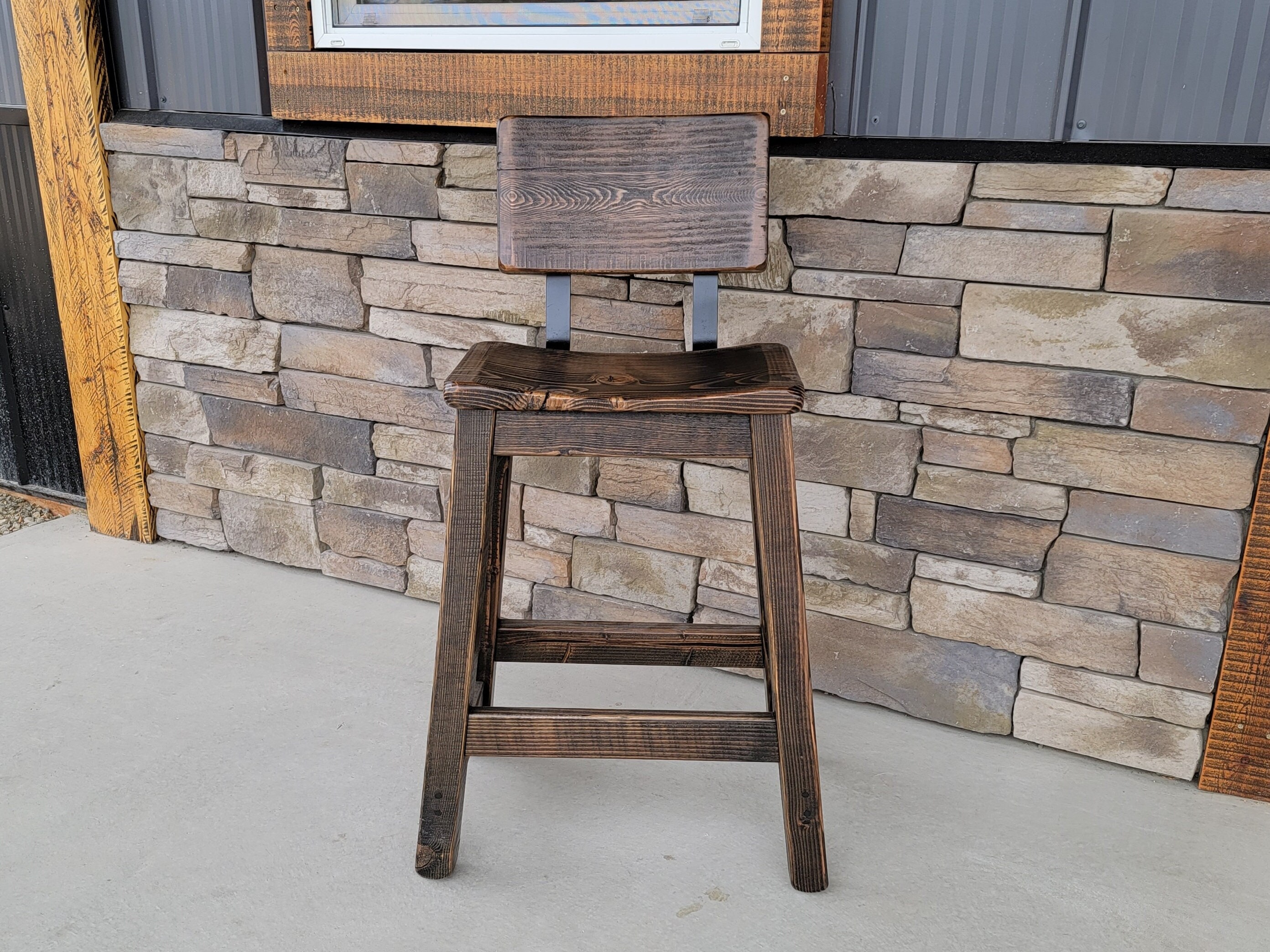 Bitterroot Rustic Bar Stools With Backs Counter Height Bench