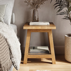 Stillwater Wooden End Table - Side Table - Solid Wood Nightstand - Knotty Alder - Contemporary