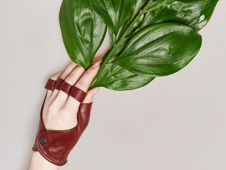 Fingerless Leather Gloves by GlovesByMe