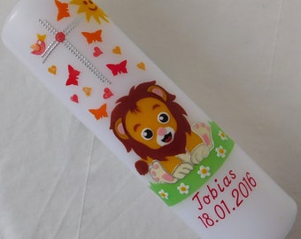 Baptismal Candle Baby Lion