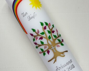 Baptismal candle Tree of Life, incl. inscription