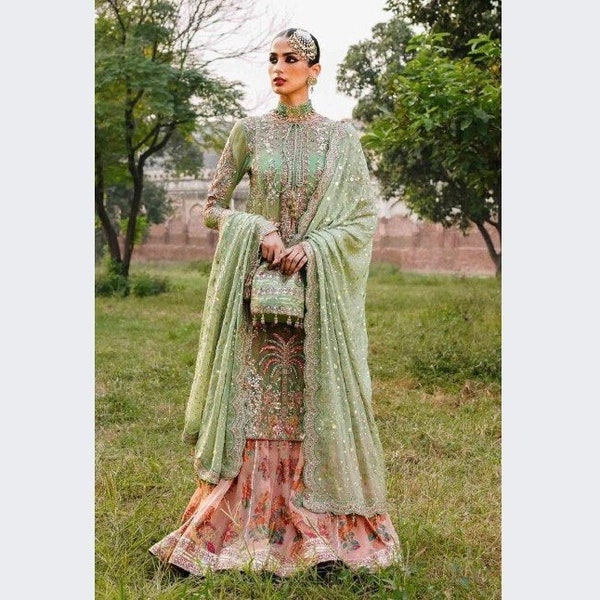Nieuwste Pakistaanse trouwjurken Borduurkleding Indiase jurk maxi-jurk Collectie Eid-stijl pak Salwar Kameez Op maat gestikt VS VK