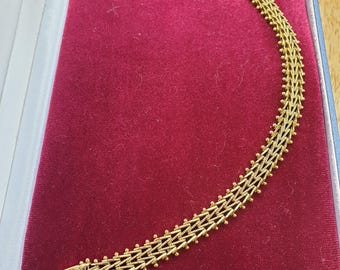 Vintage Gold Plated Bracelet Unusual Fancy Link Articulated Bracelet Gift For Her