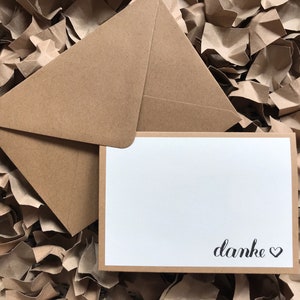 Danke Karte handgemacht auf Kraftpapier, Dankeskarte