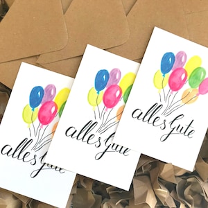 3er Set Geburtstagskarte Luftballons als Geburtstagsgechenk
