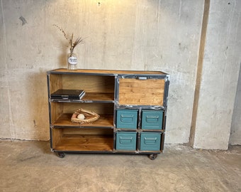 Sideboard trolley coffee bar in industrial design