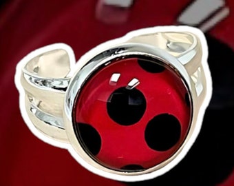 Ladybug children's ring adjustable 10 mm